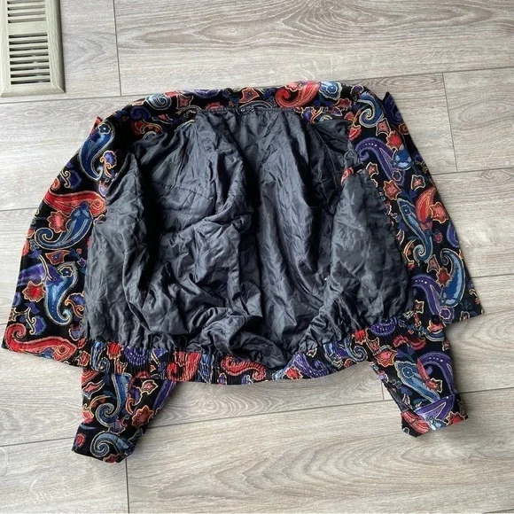 Vintage  Golden Horse Paisley Print Made in Japan Bomber Jacket - Picture 9 of 15